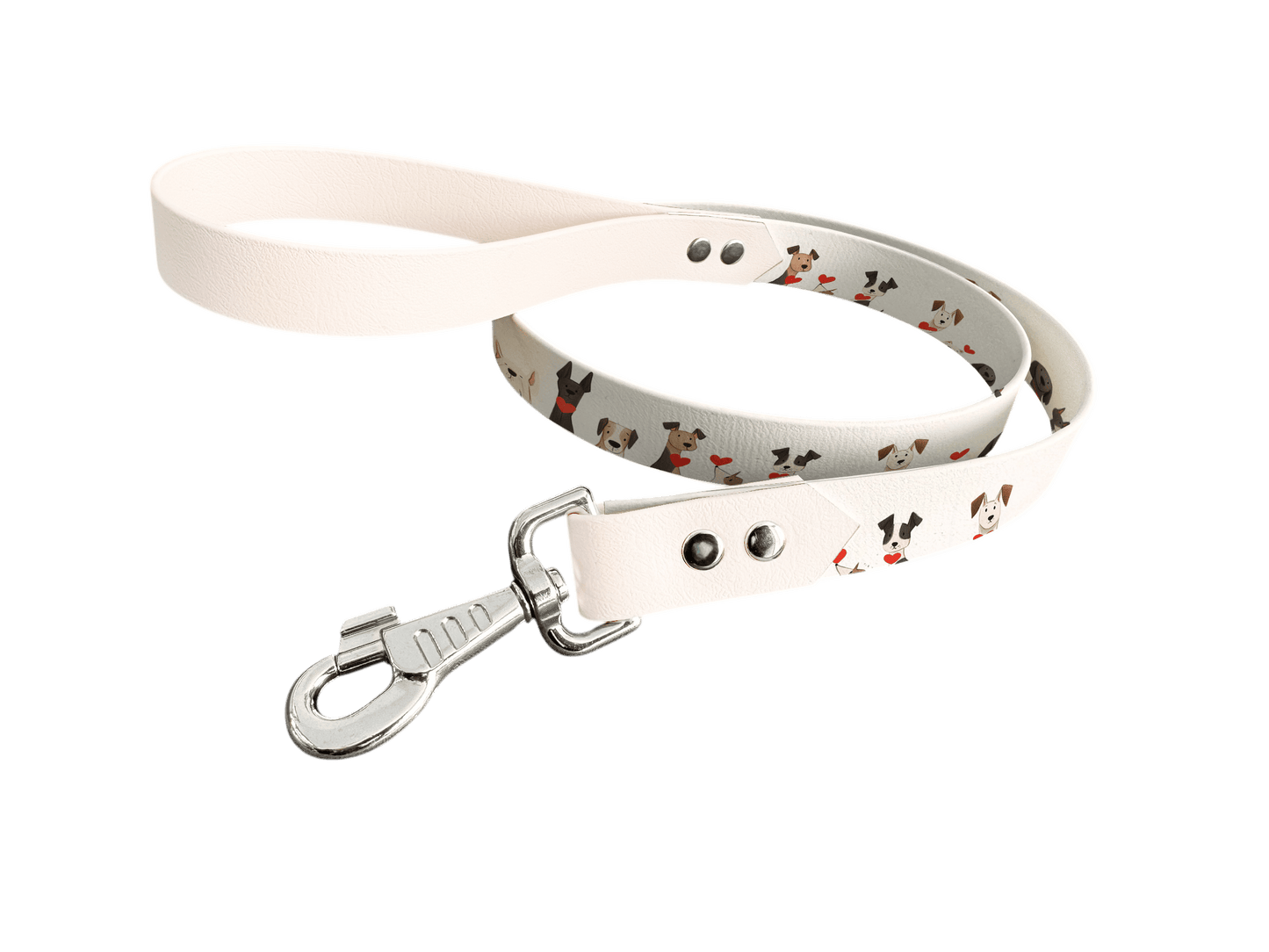 L'atelier du Fourmilier Laisse bicolore longe imprimée 212 / 19mm Laisse bicolore en BioThane® avec longe imprimée – Collection Chiens- Coloris au choix