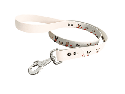 L'atelier du Fourmilier Laisse bicolore longe imprimée 212 / 19mm Laisse bicolore en BioThane® avec longe imprimée – Collection Chiens- Coloris au choix