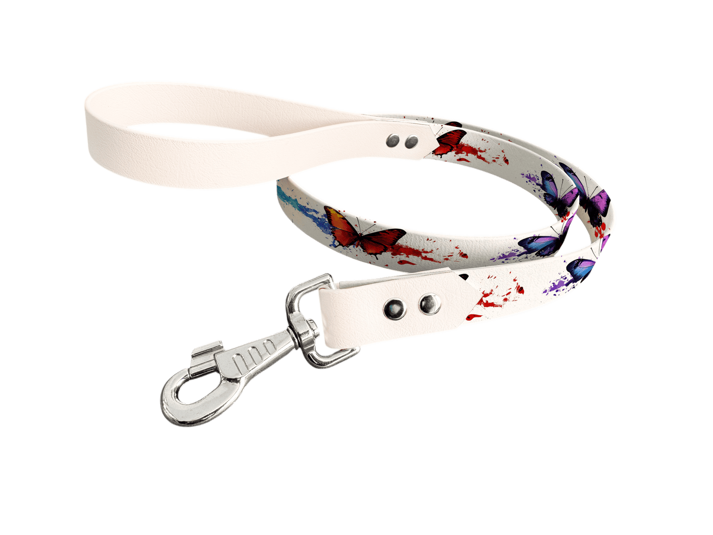 L'atelier du Fourmilier Laisse bicolore longe imprimée 213 / 19mm Laisse bicolore en BioThane® avec longe imprimée – Collection Insectes- Coloris au choix