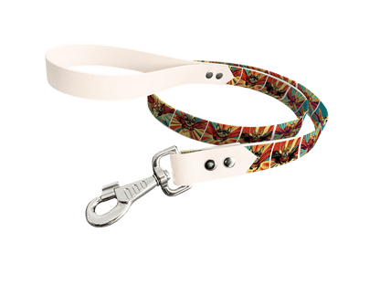 L'atelier du Fourmilier Laisse bicolore longe imprimée 214 / 19mm Laisse bicolore en BioThane® avec longe imprimée – Collection Chiens- Coloris au choix