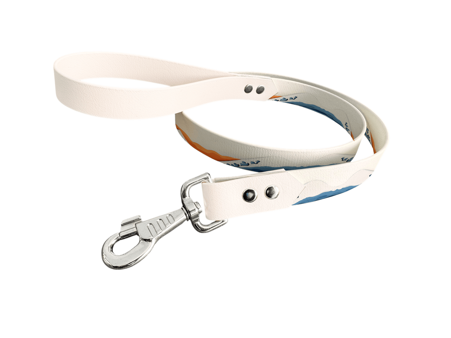 L'atelier du Fourmilier Laisse bicolore longe imprimée 219 / 19mm Laisse bicolore en BioThane® avec longe imprimée – Collection Paysages- Coloris au choix