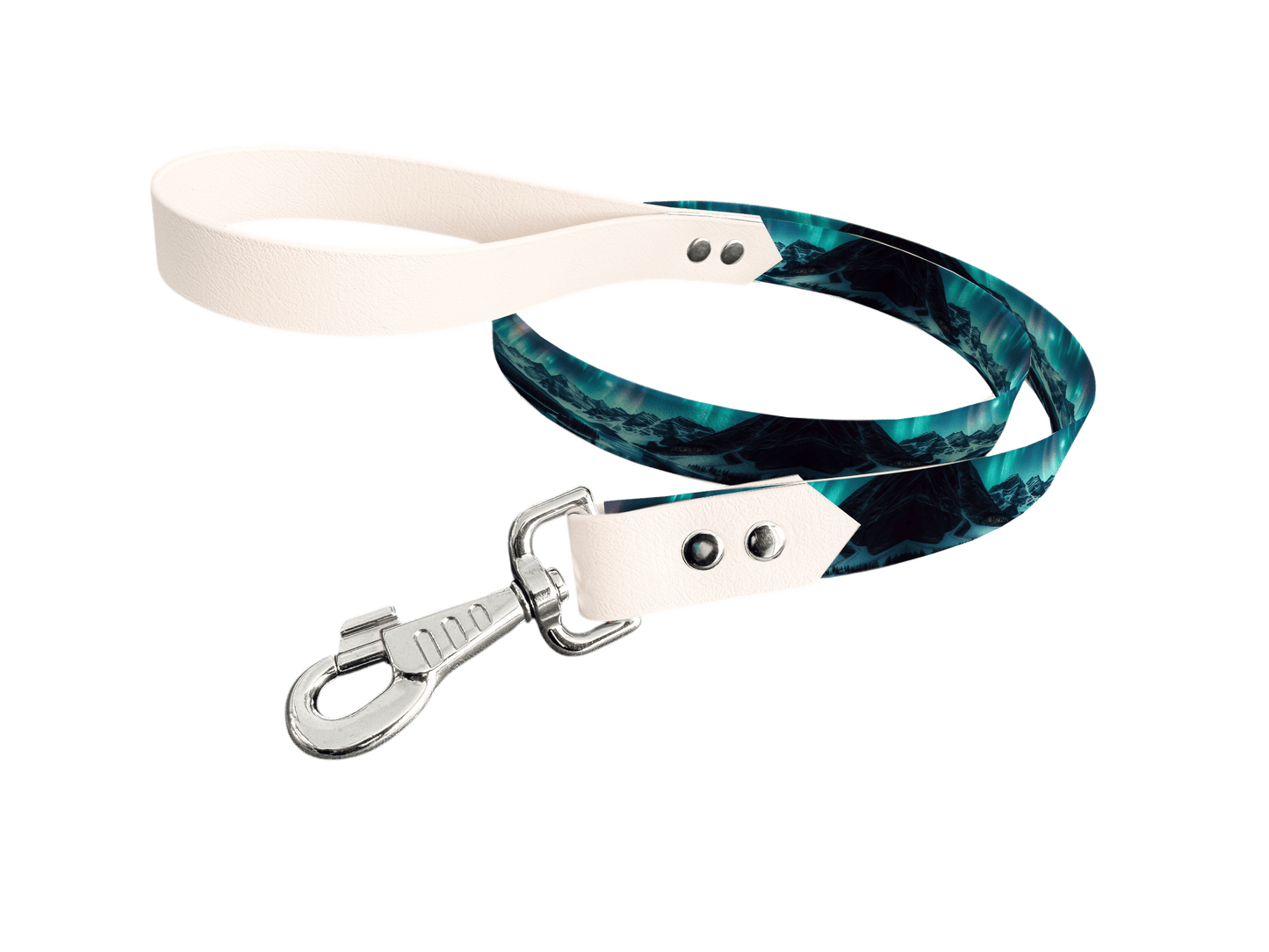 L'atelier du Fourmilier Laisse bicolore longe imprimée 22 / 19mm Laisse bicolore en BioThane® avec longe imprimée – Collection Paysages- Coloris au choix