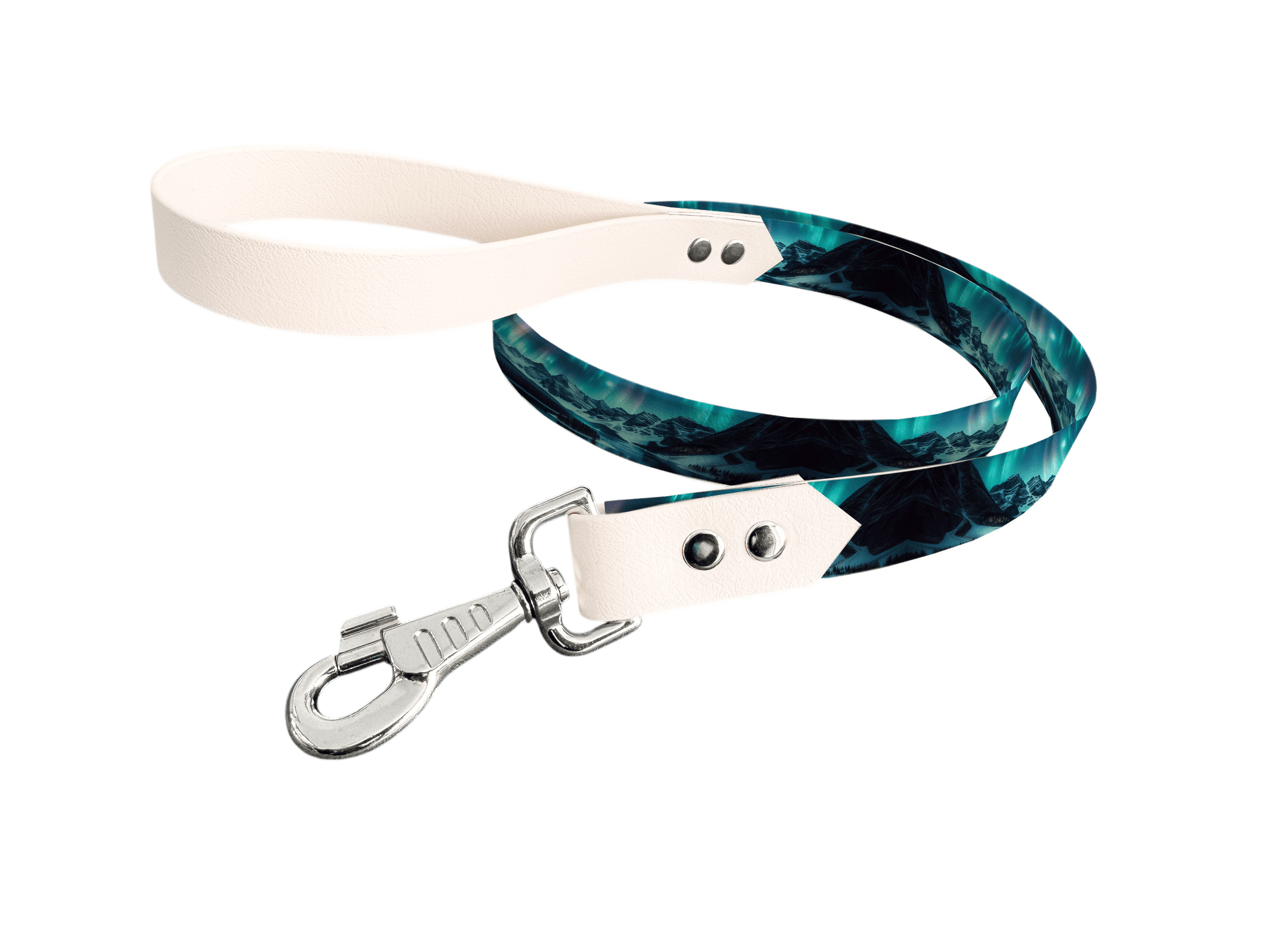 L'atelier du Fourmilier Laisse bicolore longe imprimée 22 / 19mm Laisse bicolore en BioThane® avec longe imprimée – Collection Paysages- Coloris au choix