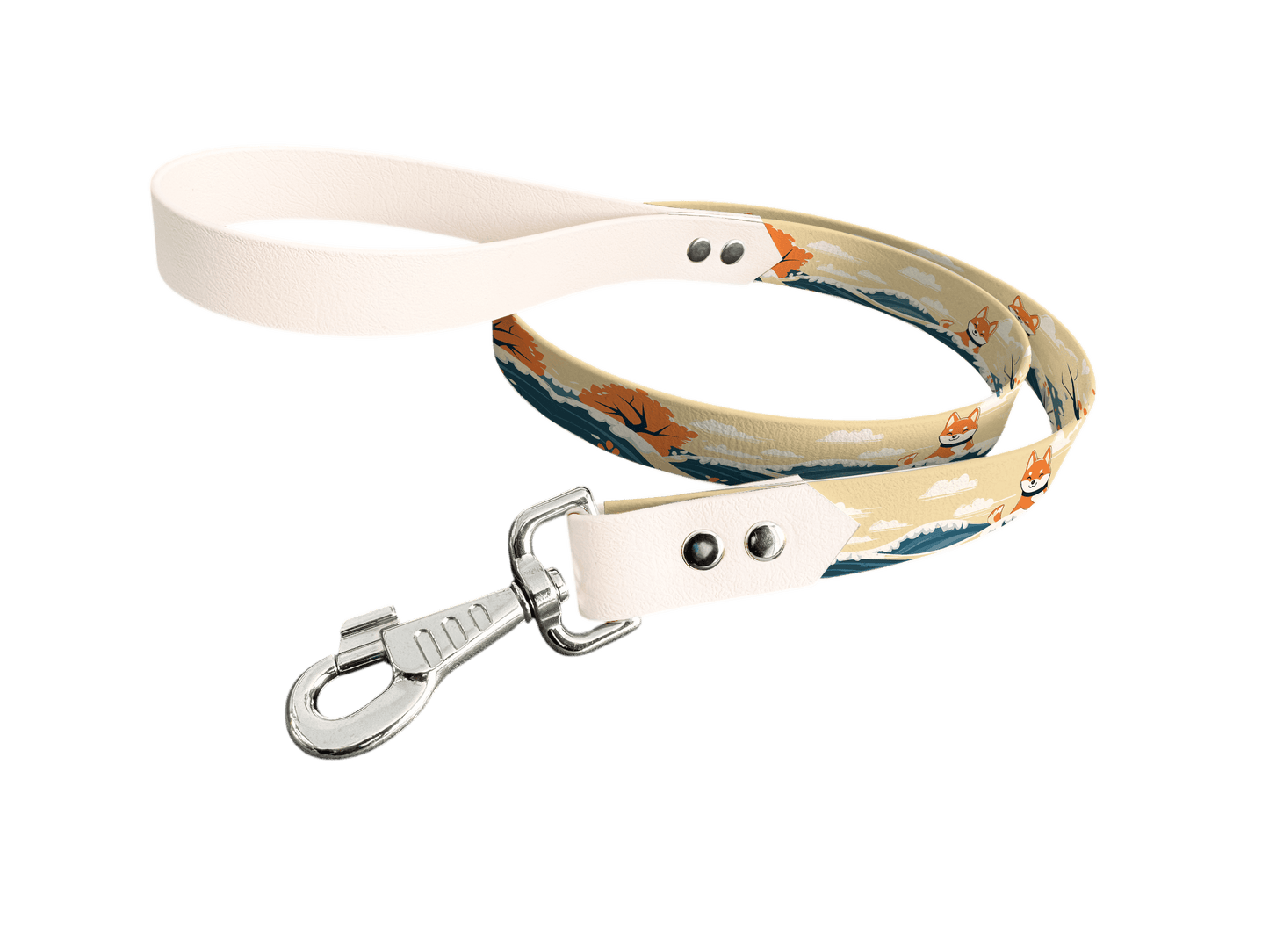 L'atelier du Fourmilier Laisse bicolore longe imprimée 222 / 19mm Laisse bicolore en BioThane® avec longe imprimée – Collection Chiens- Coloris au choix