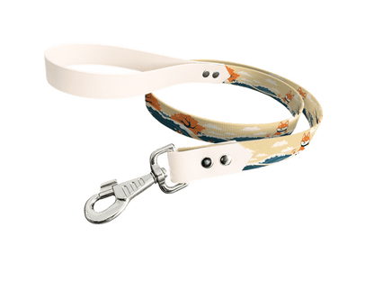 L'atelier du Fourmilier Laisse bicolore longe imprimée 222 / 19mm Laisse bicolore en BioThane® avec longe imprimée – Collection Chiens- Coloris au choix