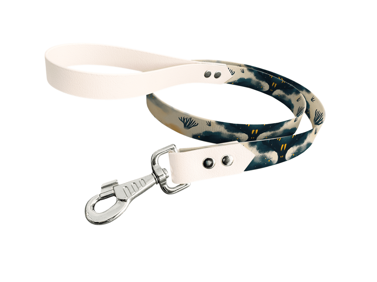 L'atelier du Fourmilier Laisse bicolore longe imprimée 223 / 19mm Laisse bicolore en BioThane® avec longe imprimée – Collection Paysages- Coloris au choix