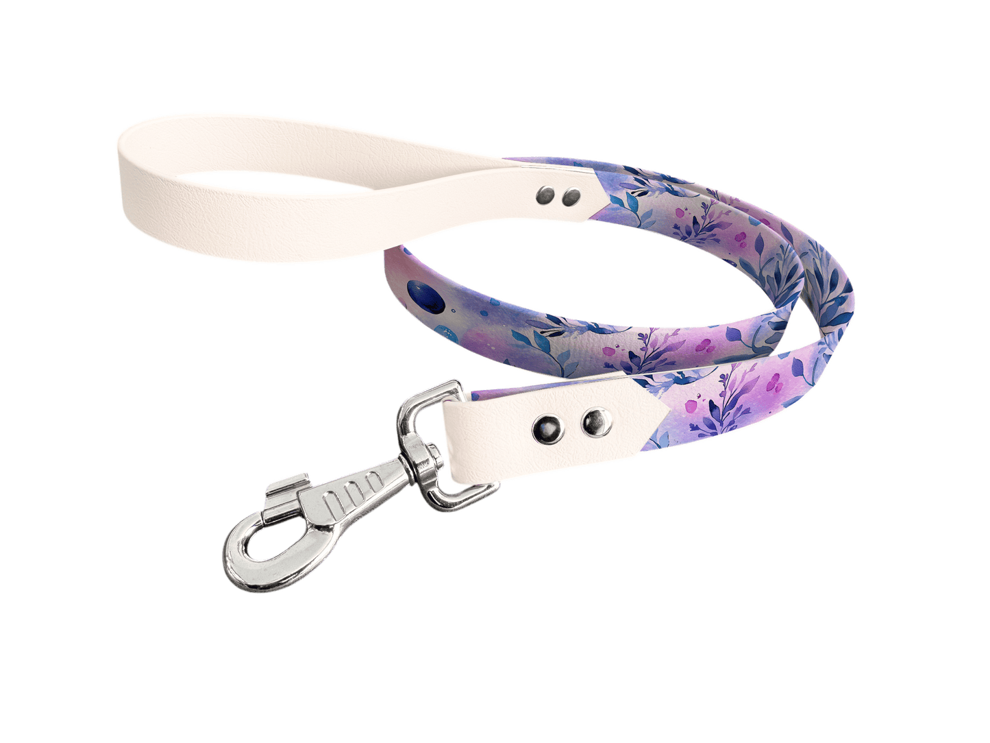 L'atelier du Fourmilier Laisse bicolore longe imprimée 225 / 19mm Laisse bicolore en BioThane® avec longe imprimée – Collection Galaxie- Coloris au choix