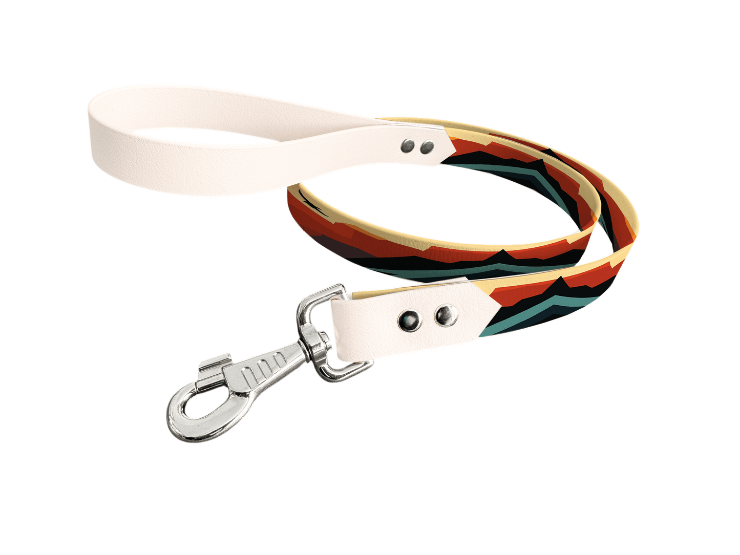 L'atelier du Fourmilier Laisse bicolore longe imprimée 226 / 19mm Laisse bicolore en BioThane® avec longe imprimée – Collection Paysages- Coloris au choix