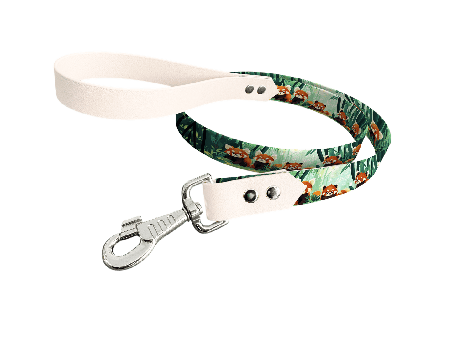 L'atelier du Fourmilier Laisse bicolore longe imprimée 227 / 19mm Laisse bicolore en BioThane® avec longe imprimée – Collection Animaux pop/Kawaii - Coloris au choix