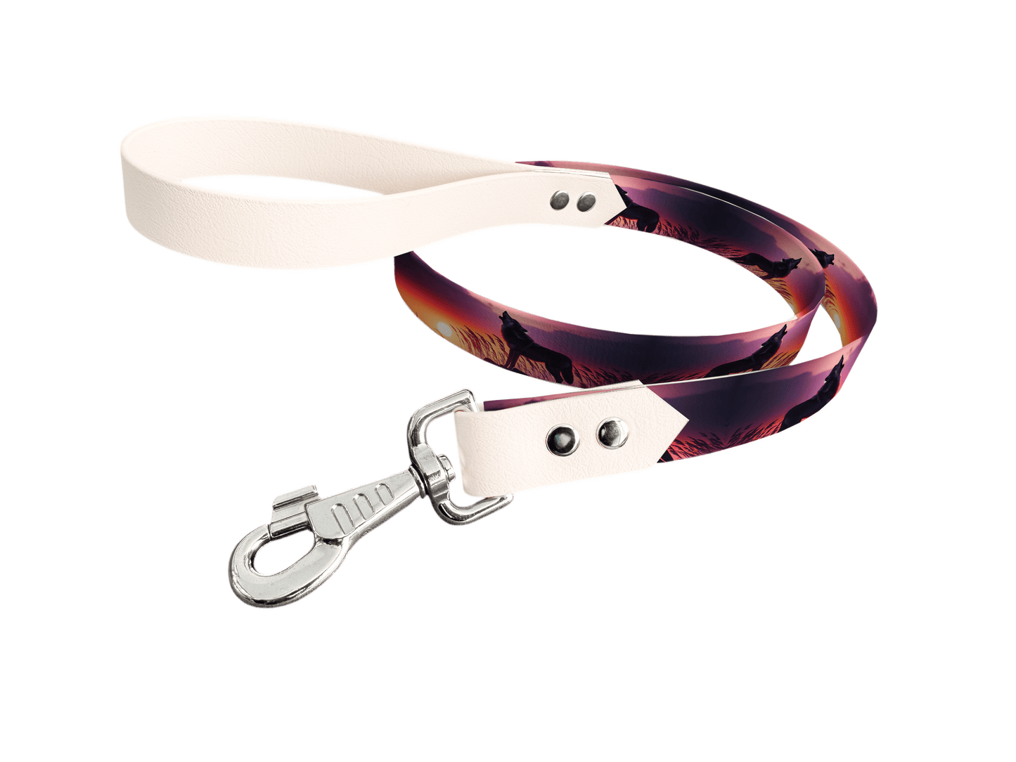 L'atelier du Fourmilier Laisse bicolore longe imprimée 23 / 19mm Laisse bicolore en BioThane® avec longe imprimée – Collection Chiens- Coloris au choix