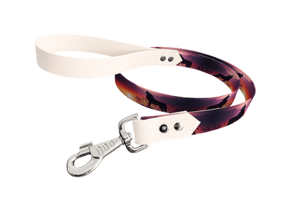 L'atelier du Fourmilier Laisse bicolore longe imprimée 23 / 19mm Laisse bicolore en BioThane® avec longe imprimée – Collection Chiens- Coloris au choix