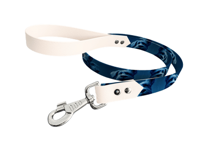 L'atelier du Fourmilier Laisse bicolore longe imprimée 232 / 19mm Laisse bicolore en BioThane® avec longe imprimée – Collection Chiens- Coloris au choix