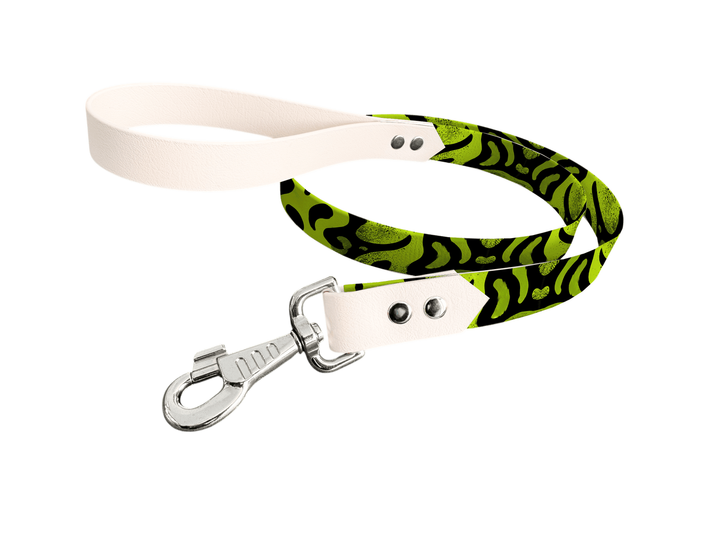 L'atelier du Fourmilier Laisse bicolore longe imprimée 235 / 19mm Laisse bicolore en BioThane® avec longe imprimée – Collection Abstrait - Coloris au choix