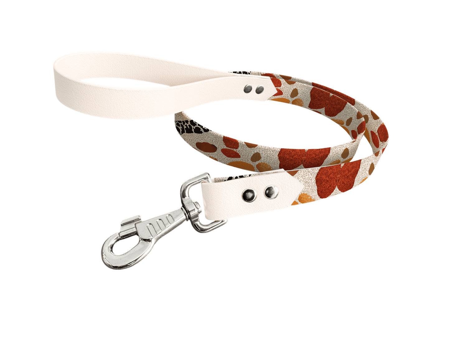 L'atelier du Fourmilier Laisse bicolore longe imprimée 237 / 19mm Laisse bicolore en BioThane® avec longe imprimée – Collection Abstrait - Coloris au choix