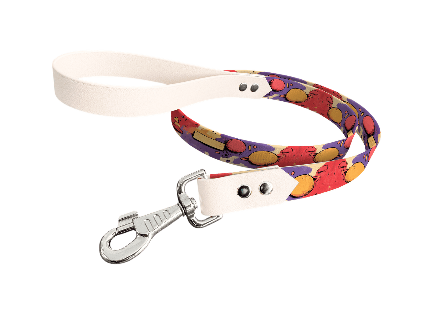 L'atelier du Fourmilier Laisse bicolore longe imprimée 243 / 19mm Laisse bicolore en BioThane® avec longe imprimée – Collection Abstrait - Coloris au choix