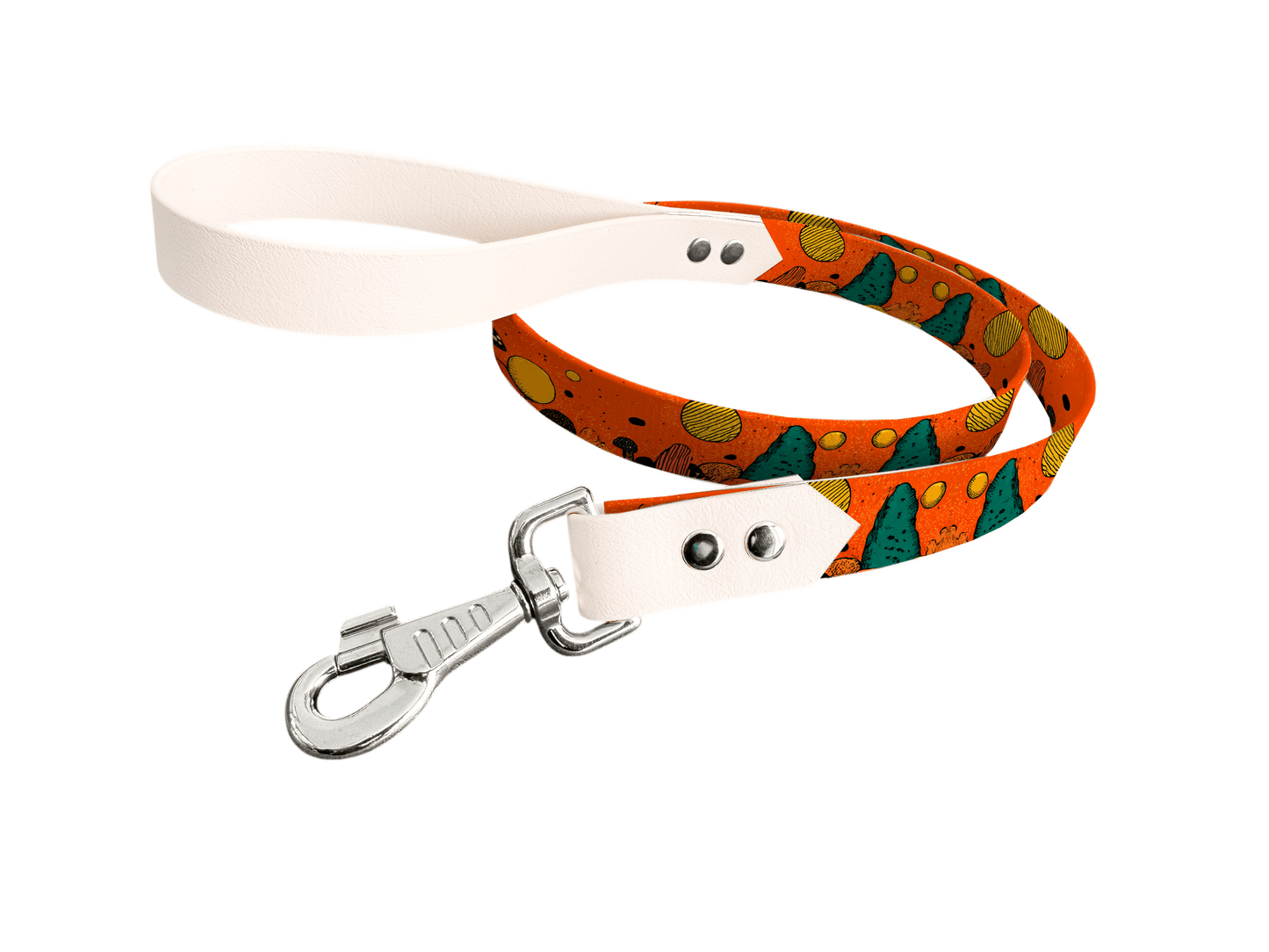 L'atelier du Fourmilier Laisse bicolore longe imprimée 245 / 19mm Laisse bicolore en BioThane® avec longe imprimée – Collection Paysages- Coloris au choix