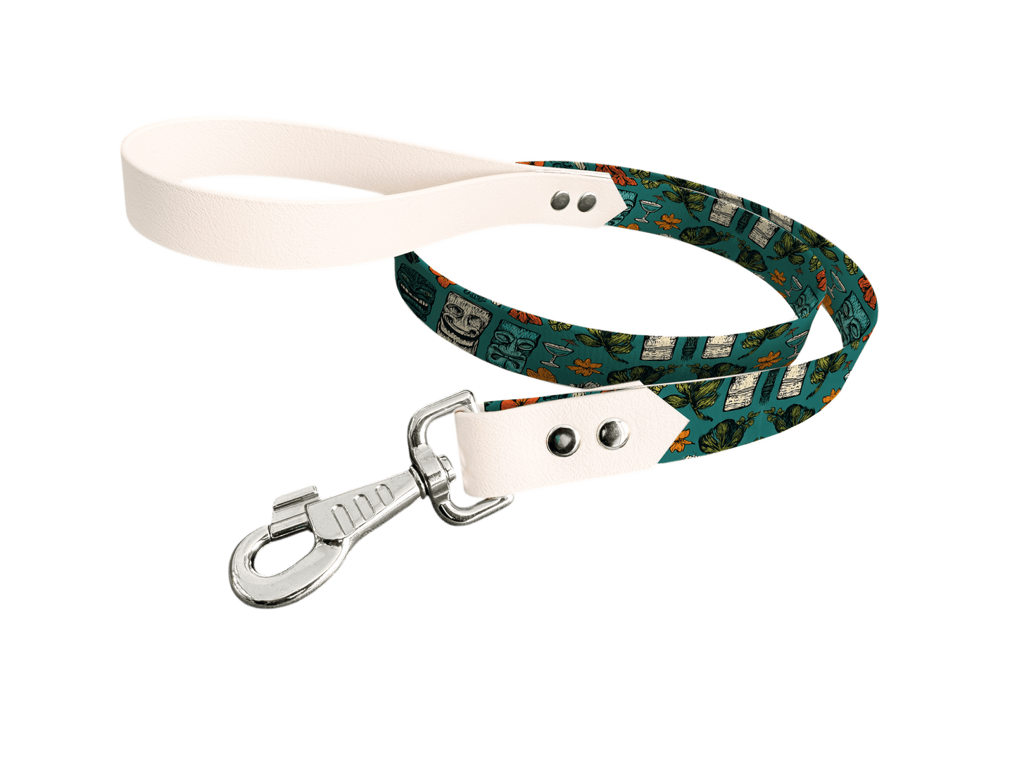 L'atelier du Fourmilier Laisse bicolore longe imprimée 246 / 19mm Laisse bicolore en BioThane® avec longe imprimée – Collection Tribal - Coloris au choix