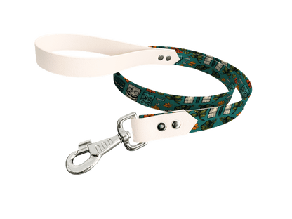 L'atelier du Fourmilier Laisse bicolore longe imprimée 246 / 19mm Laisse bicolore en BioThane® avec longe imprimée – Collection Tribal - Coloris au choix