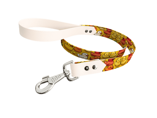 L'atelier du Fourmilier Laisse bicolore longe imprimée 249 / 19mm Laisse bicolore en BioThane® avec longe imprimée – Collection Animaux pop/Kawaii - Coloris au choix