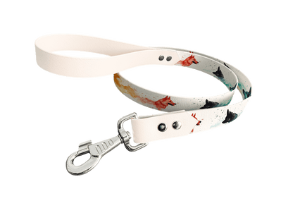 L'atelier du Fourmilier Laisse bicolore longe imprimée 255 / 19mm Laisse bicolore en BioThane® avec longe imprimée – Collection Chiens- Coloris au choix