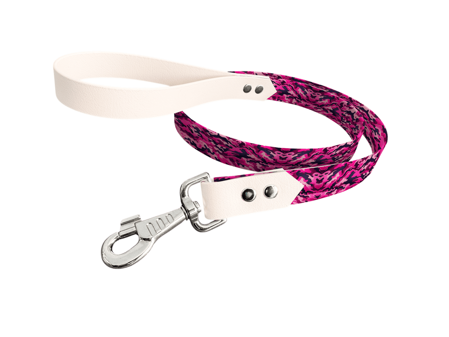 L'atelier du Fourmilier Laisse bicolore longe imprimée 257 / 19mm Laisse bicolore en BioThane® avec longe imprimée – Collection Camouflage- Coloris au choix