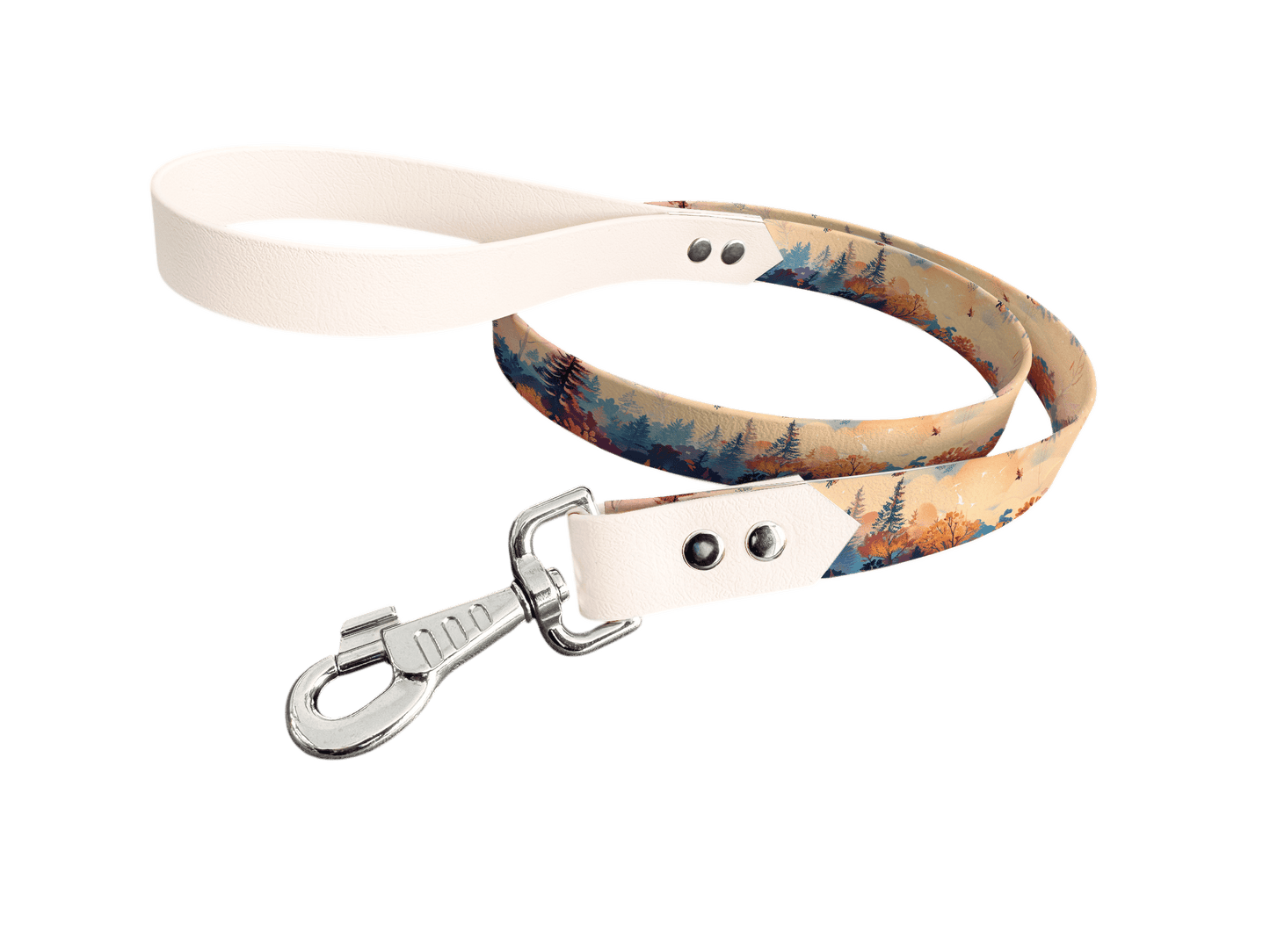 L'atelier du Fourmilier Laisse bicolore longe imprimée 295 / 19mm Laisse bicolore en BioThane® avec longe imprimée – Collection Paysages- Coloris au choix