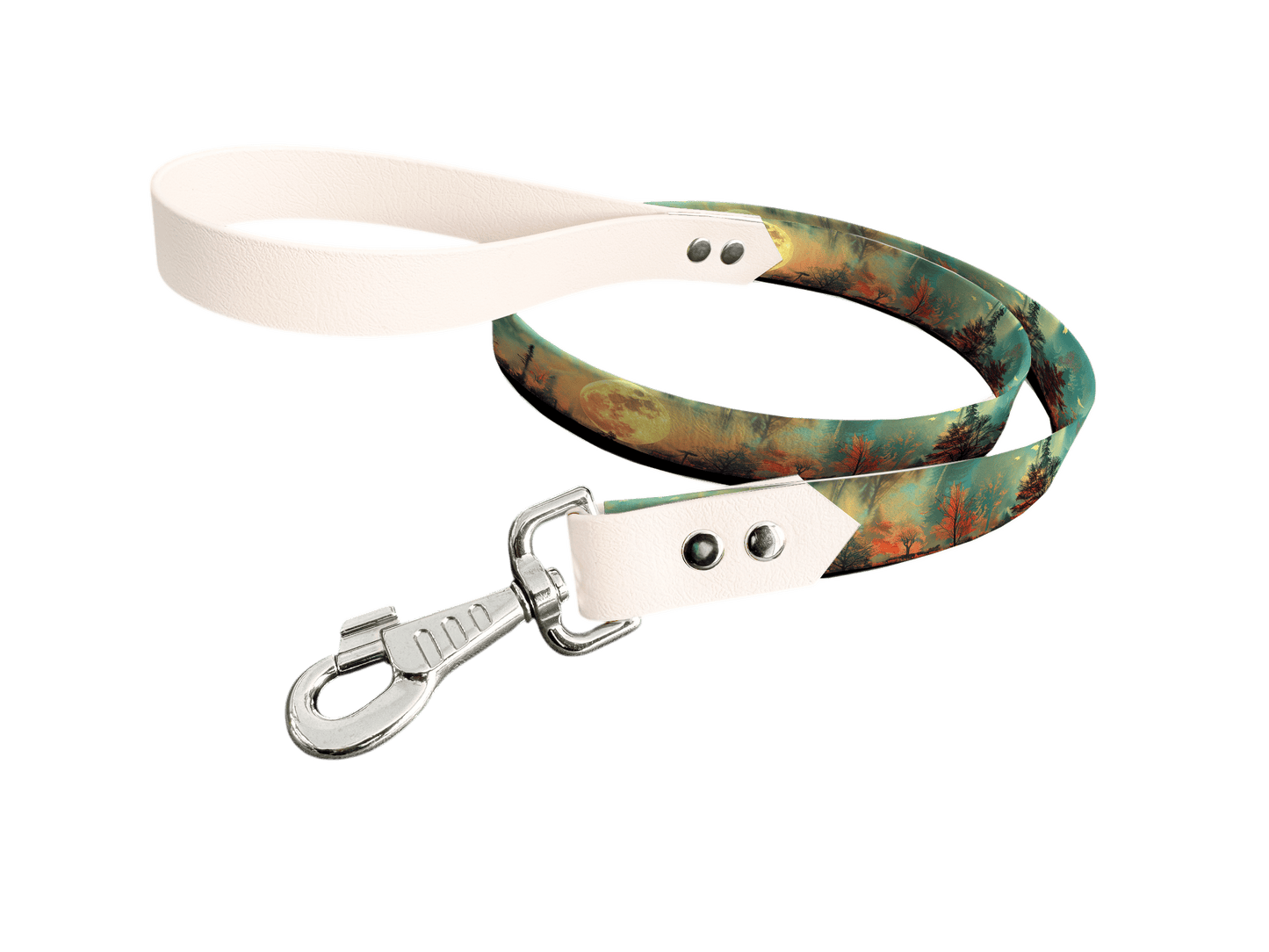 L'atelier du Fourmilier Laisse bicolore longe imprimée 296 / 19mm Laisse bicolore en BioThane® avec longe imprimée – Collection Paysages- Coloris au choix