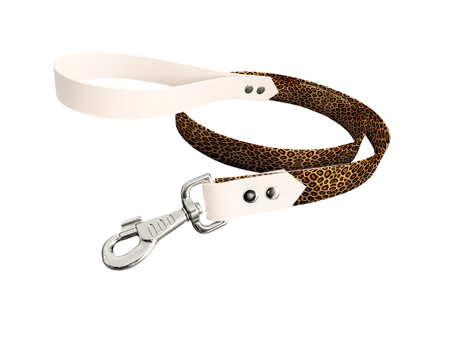 L'atelier du Fourmilier Laisse bicolore longe imprimée 30 / 19mm Laisse bicolore en BioThane® avec longe imprimée – Collection Fourrure et pelage - Coloris au choix