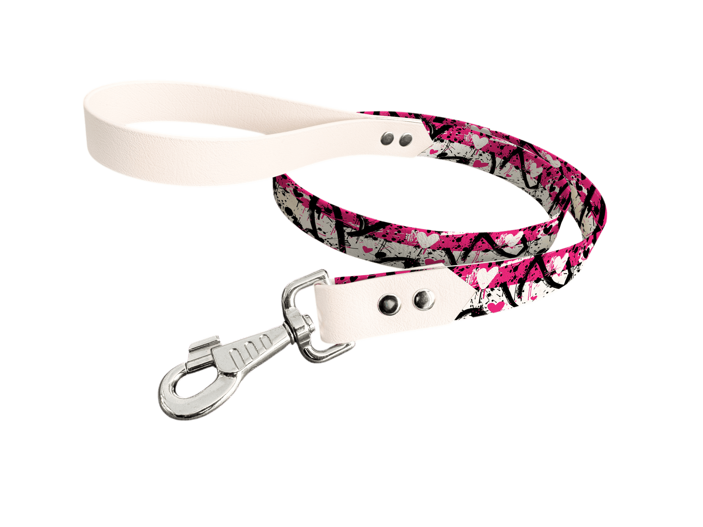 L'atelier du Fourmilier Laisse bicolore longe imprimée 306 / 19mm Laisse bicolore en BioThane® avec longe imprimée – Collection Abstrait - Coloris au choix