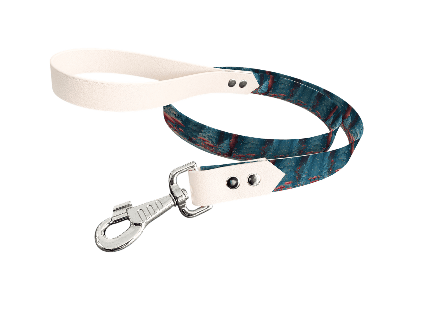 L'atelier du Fourmilier Laisse bicolore longe imprimée 315 / 19mm Laisse bicolore en BioThane® avec longe imprimée – Collection Noël - Coloris au choix