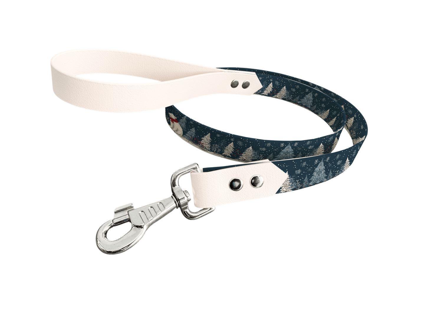 L'atelier du Fourmilier Laisse bicolore longe imprimée 318 / 19mm Laisse bicolore en BioThane® avec longe imprimée – Collection Noël - Coloris au choix