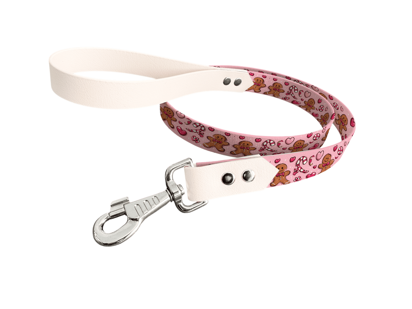 L'atelier du Fourmilier Laisse bicolore longe imprimée 322 / 19mm Laisse bicolore en BioThane® avec longe imprimée – Collection Noël - Coloris au choix