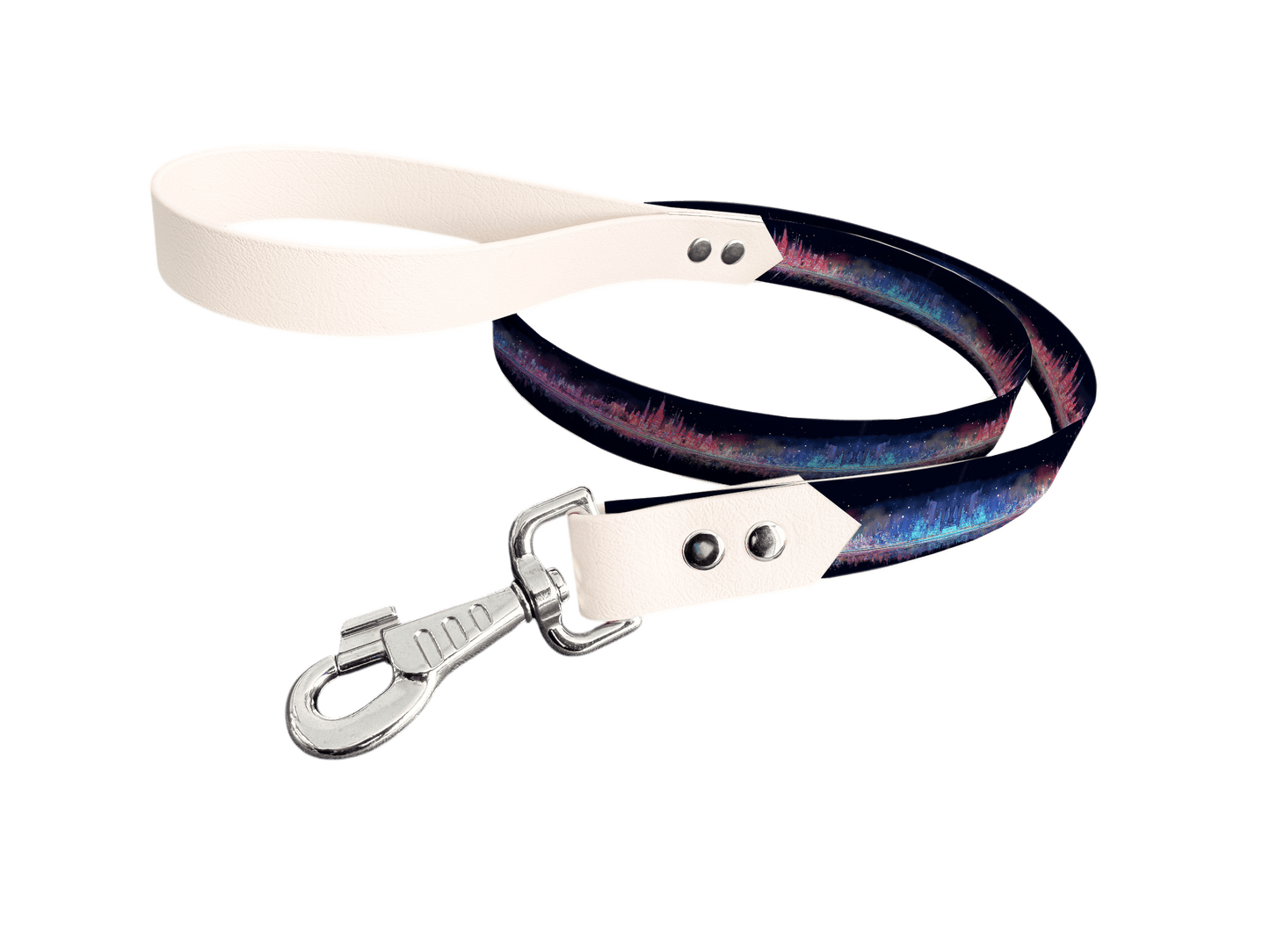 L'atelier du Fourmilier Laisse bicolore longe imprimée 325 / 19mm Laisse bicolore en BioThane® avec longe imprimée – Collection Noël - Coloris au choix