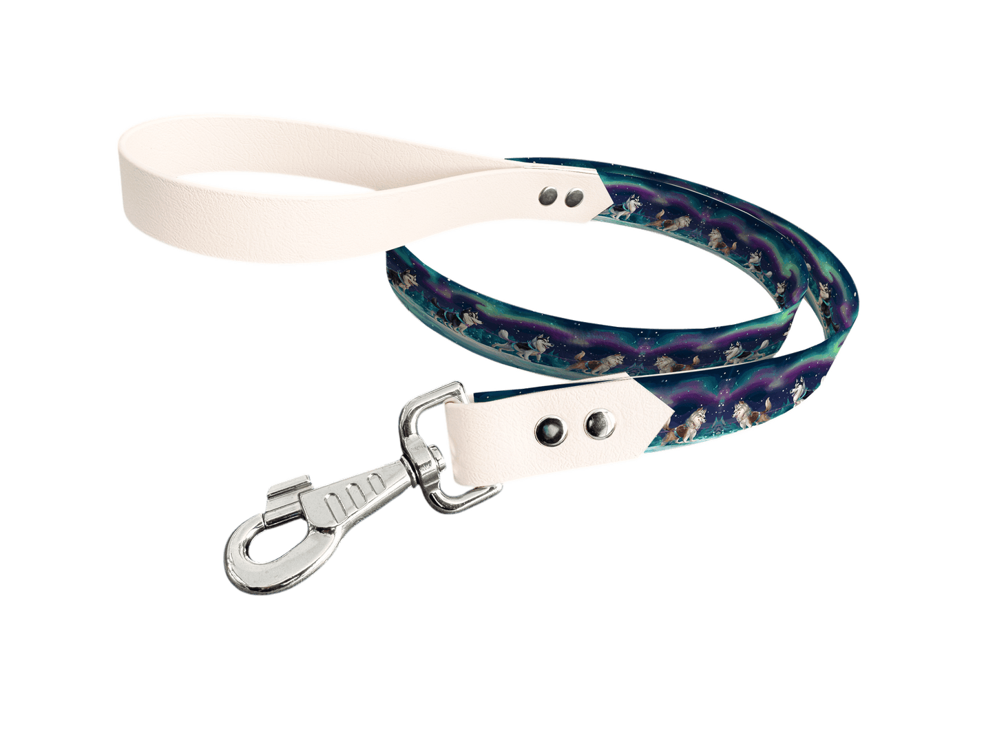 L'atelier du Fourmilier Laisse bicolore longe imprimée 326 / 19mm Laisse bicolore en BioThane® avec longe imprimée – Collection Noël - Coloris au choix