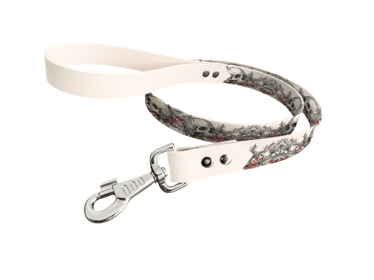 L'atelier du Fourmilier Laisse bicolore longe imprimée 327 / 19mm Laisse bicolore en BioThane® avec longe imprimée – Collection Noël - Coloris au choix