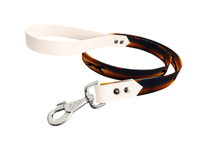 L'atelier du Fourmilier Laisse bicolore longe imprimée 33 / 19mm Laisse bicolore en BioThane® avec longe imprimée – Collection Chiens- Coloris au choix