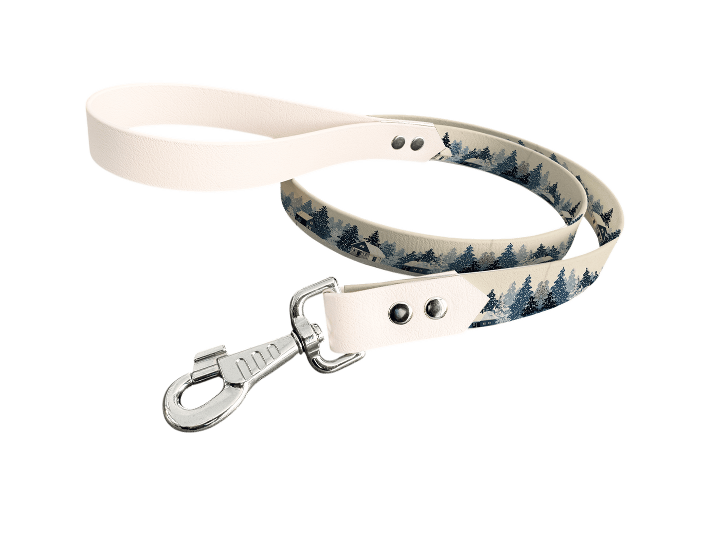 L'atelier du Fourmilier Laisse bicolore longe imprimée 330 / 19mm Laisse bicolore en BioThane® avec longe imprimée – Collection Noël - Coloris au choix