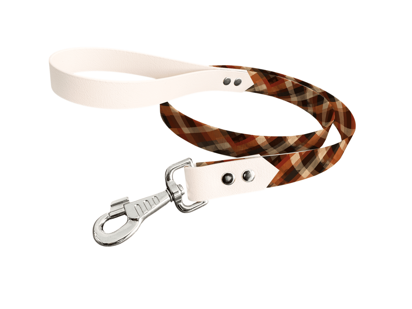 L'atelier du Fourmilier Laisse bicolore longe imprimée 383 / 19mm Laisse bicolore en BioThane® avec longe imprimée – Collection Tartan- Coloris au choix
