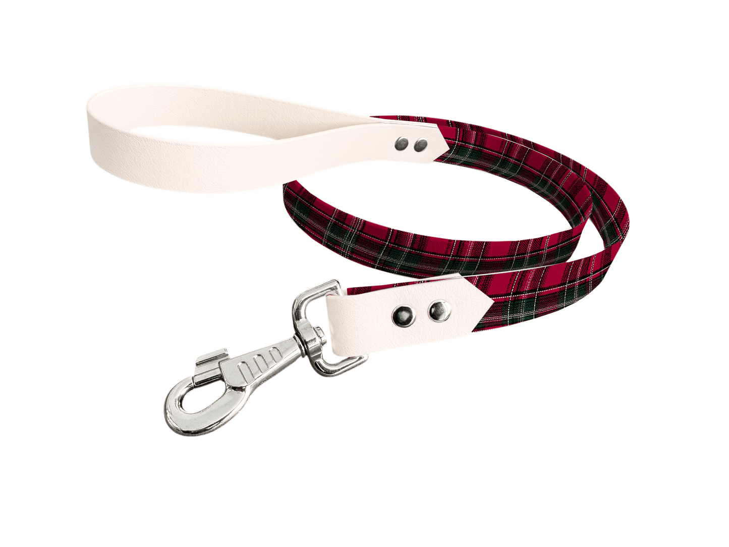 L'atelier du Fourmilier Laisse bicolore longe imprimée 387 / 19mm Laisse bicolore en BioThane® avec longe imprimée – Collection Tartan- Coloris au choix