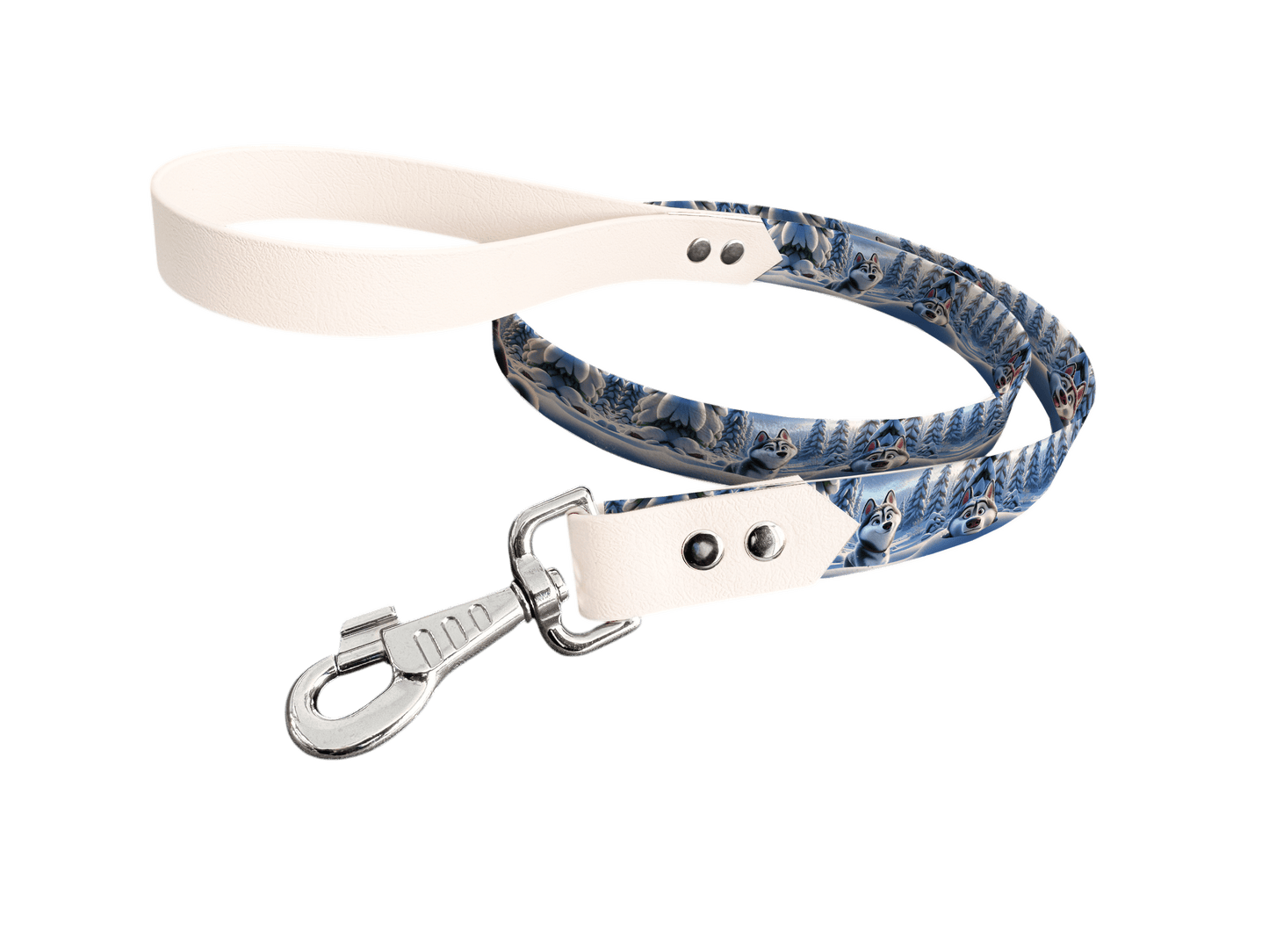 L'atelier du Fourmilier Laisse bicolore longe imprimée 40 / 19mm Laisse bicolore en BioThane® avec longe imprimée – Collection Chiens- Coloris au choix