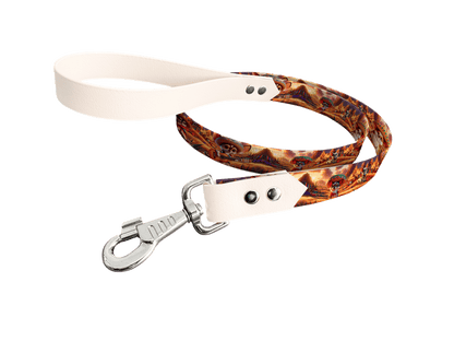 L'atelier du Fourmilier Laisse bicolore longe imprimée 41 / 19mm Laisse bicolore en BioThane® avec longe imprimée – Collection Chiens- Coloris au choix