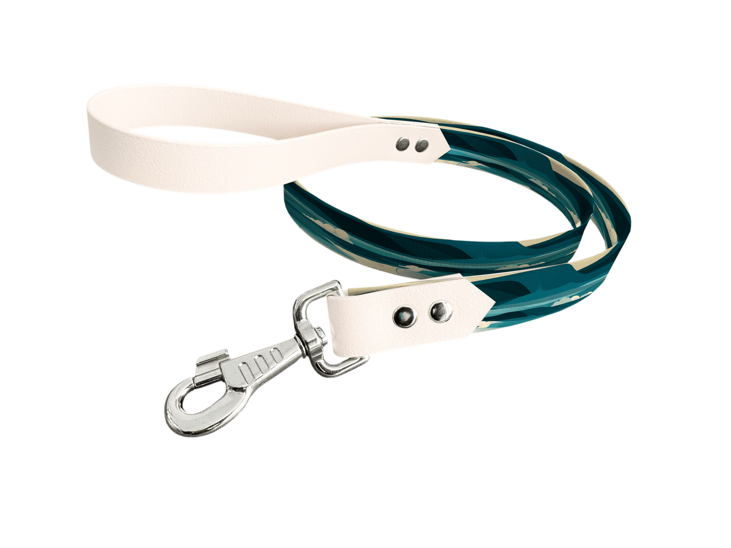 L'atelier du Fourmilier Laisse bicolore longe imprimée 412 / 19mm Laisse bicolore en BioThane® avec longe imprimée – Collection Paysages- Coloris au choix