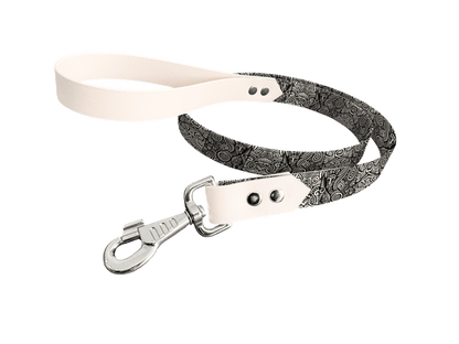 L'atelier du Fourmilier Laisse bicolore longe imprimée 47 / 19mm Laisse bicolore en BioThane® avec longe imprimée – Collection Tribal - Coloris au choix