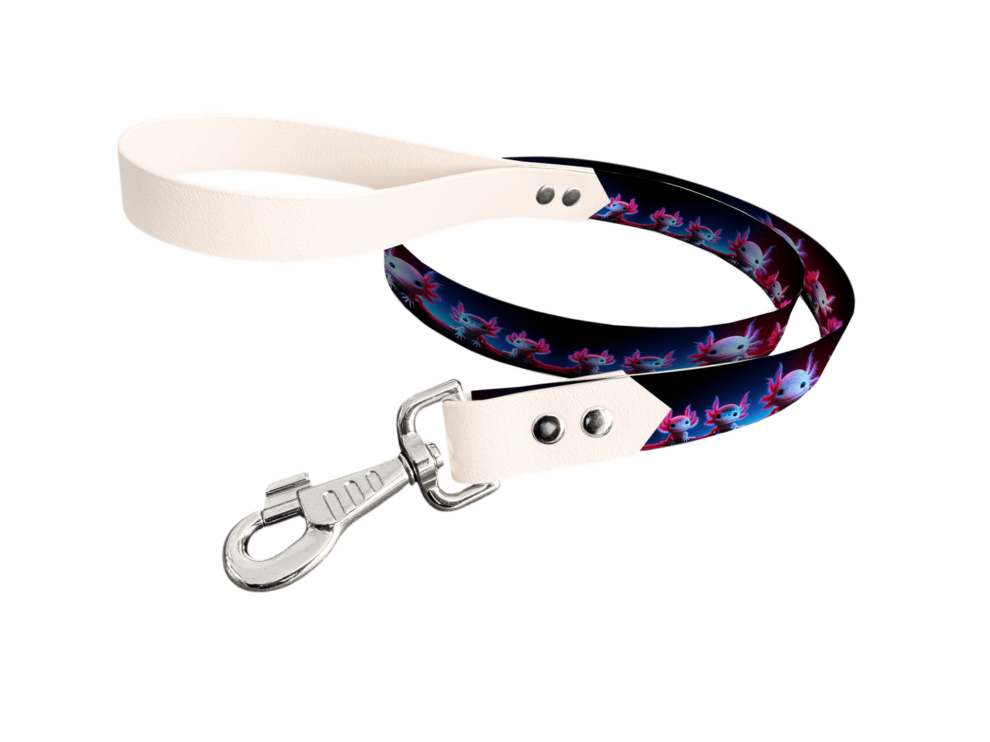 L'atelier du Fourmilier Laisse bicolore longe imprimée 64 / 19mm Laisse bicolore en BioThane® avec longe imprimée – Collection Animaux sauvages- Coloris au choix