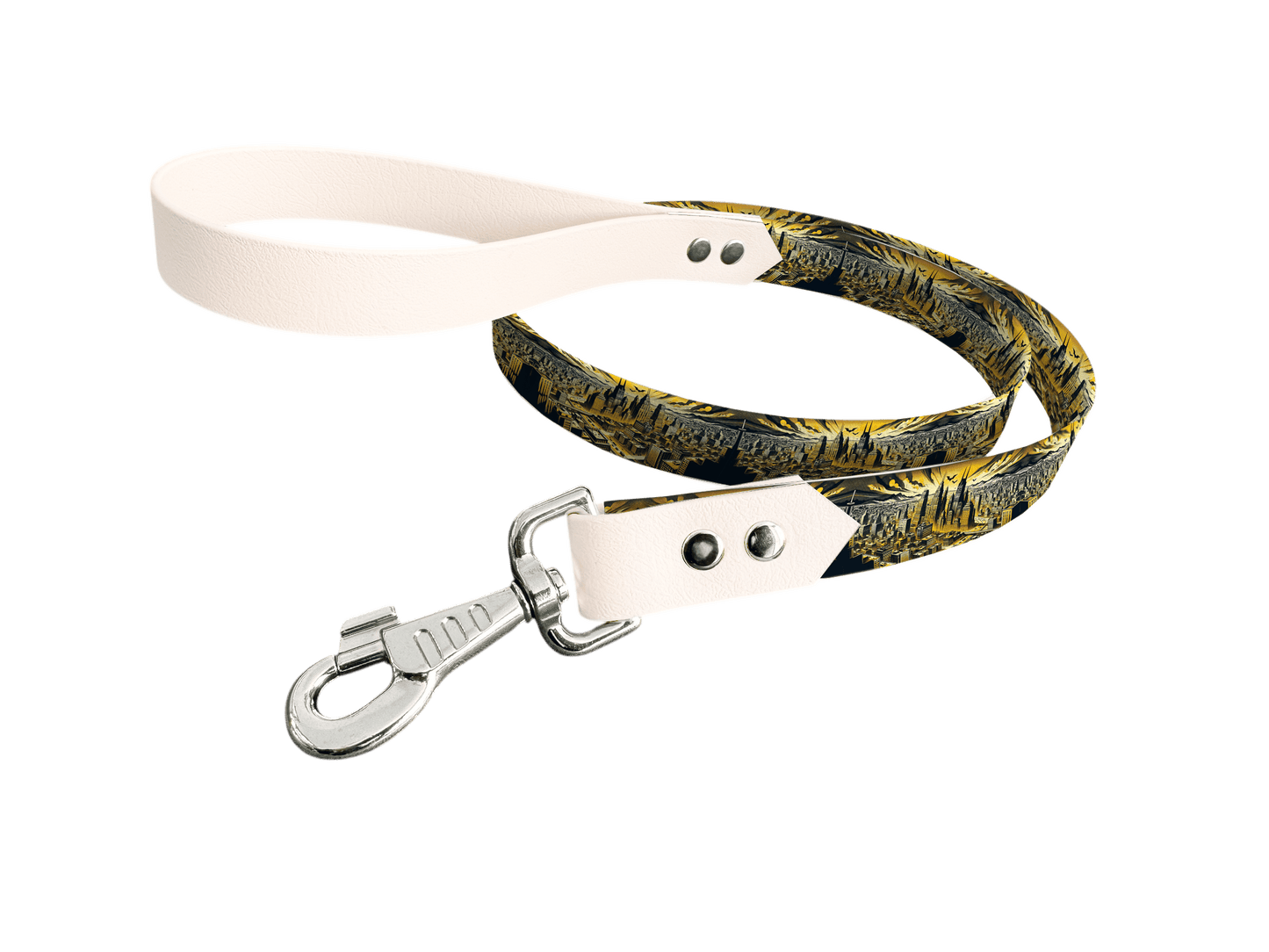 L'atelier du Fourmilier Laisse bicolore longe imprimée 81 / 19mm Laisse bicolore en BioThane® avec longe imprimée – Collection Pop Art- Coloris au choix