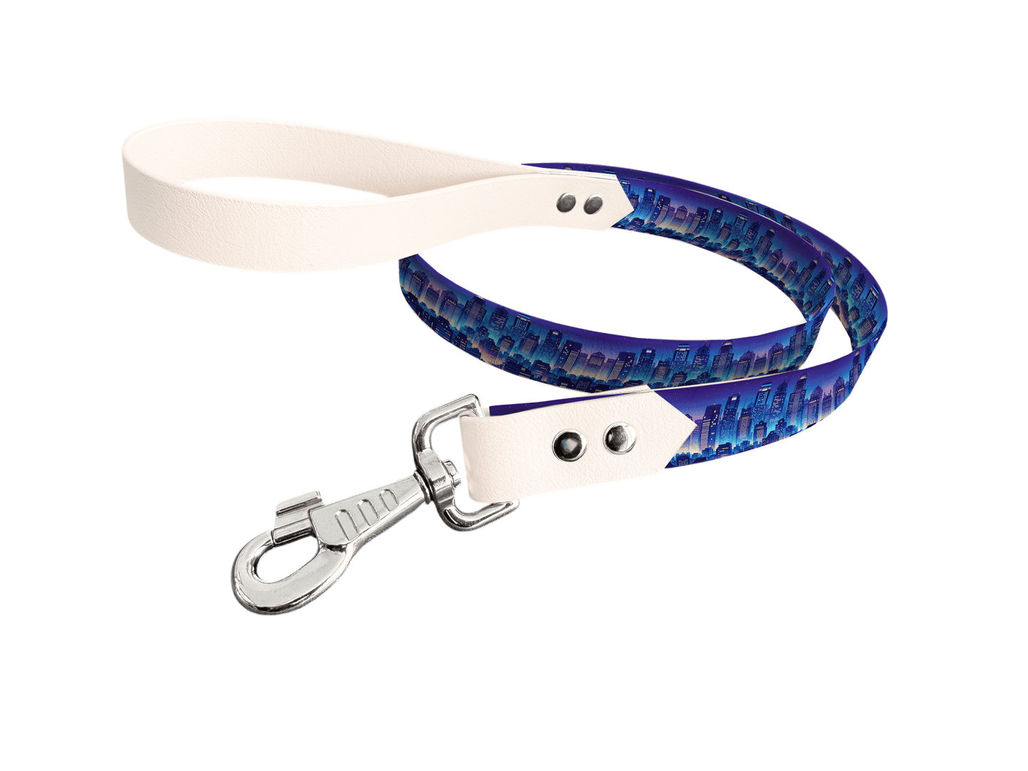 L'atelier du Fourmilier Laisse bicolore longe imprimée 90 / 19mm Laisse bicolore en BioThane® avec longe imprimée – Collection Pop Art- Coloris au choix