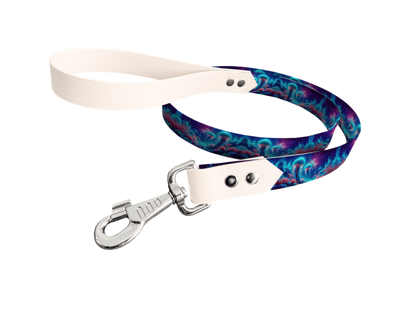 L'atelier du Fourmilier Laisse bicolore longe imprimée 99 / 19mm Laisse bicolore en BioThane® avec longe imprimée – Collection Paysages- Coloris au choix