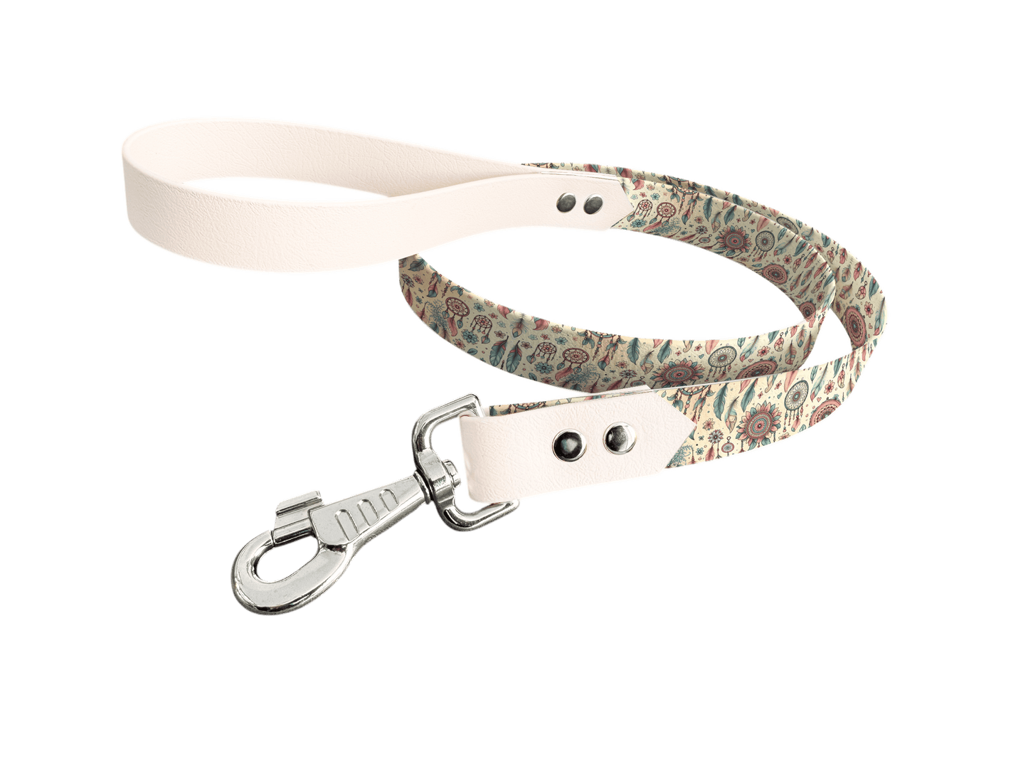 L'atelier du Fourmilier Laisse bicolore longe imprimée Laisse bicolore en BioThane® avec longe imprimée – Collection Tribal - Coloris au choix