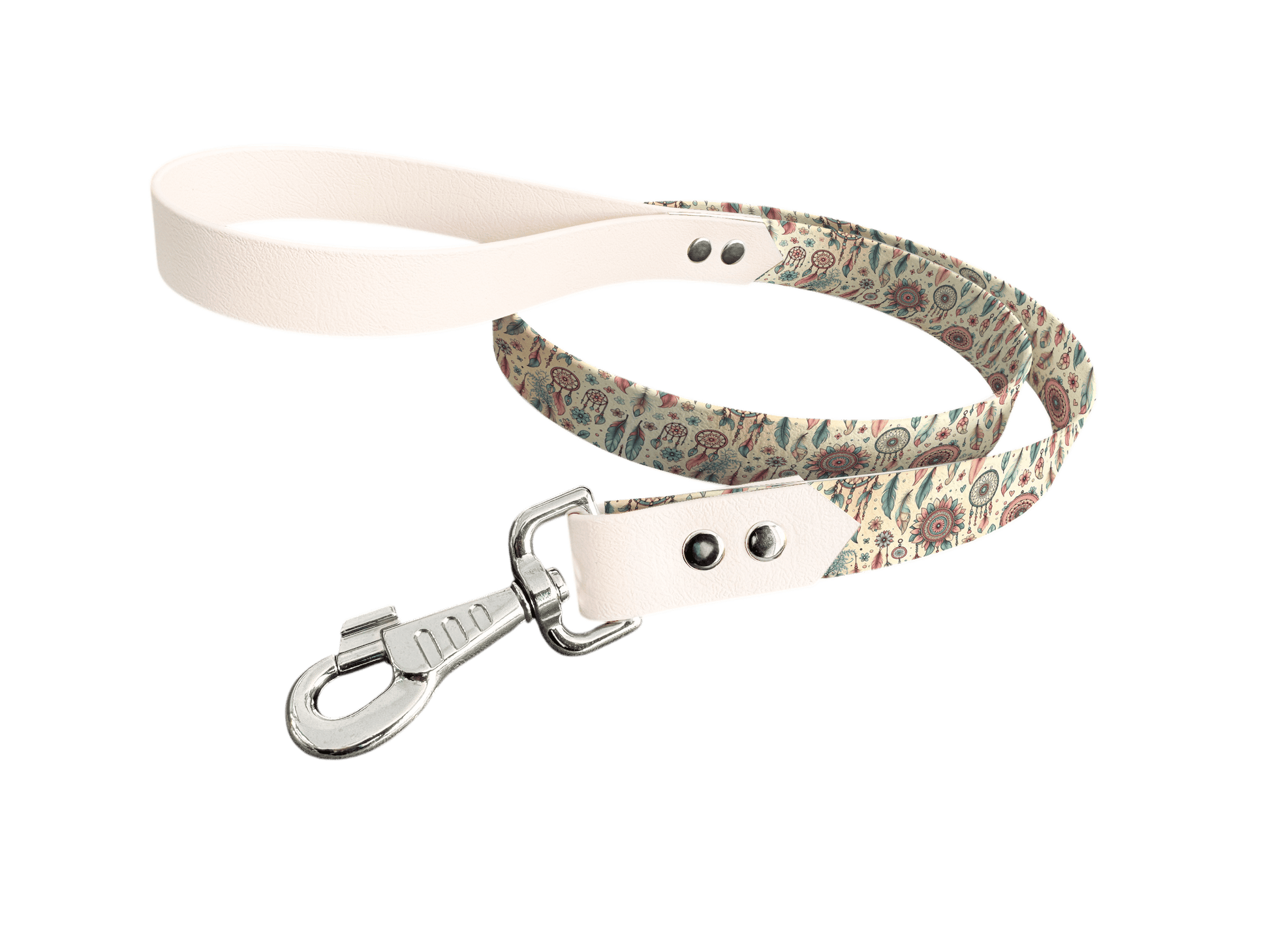 L'atelier du Fourmilier Laisse bicolore longe imprimée Laisse bicolore en BioThane® avec longe imprimée – Collection Tribal - Coloris au choix