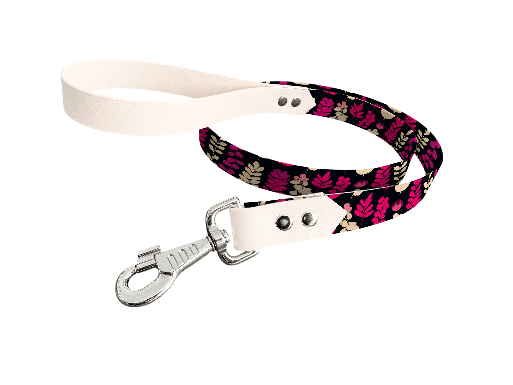 L'atelier du Fourmilier Laisse bicolore longe imprimée Laisse en BioThane® avec longe imprimée – Collection Fleur - Coloris au choix